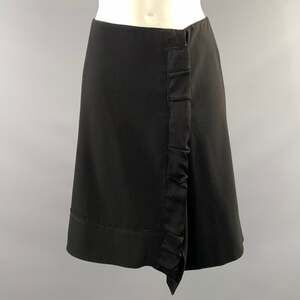 PRADA FW2006 Size S Acetate Blend Wrap Knee Length Skirt